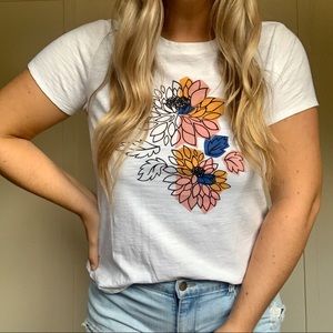 Floral graphic tee